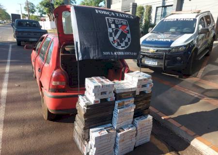 Força Tática apreende veículo carregado com cigarros contrabandeados em Nova Andradina